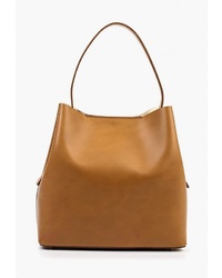 Светло-коричневая кожаная сумка-мешок от LAMANIA