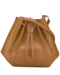 Светло-коричневая кожаная сумка-мешок от Maison Margiela