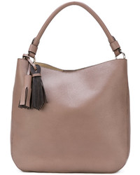 Светло-коричневая кожаная сумка-мешок от Max Mara