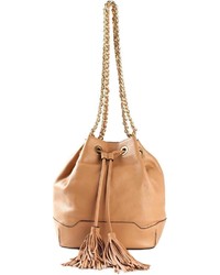Светло-коричневая кожаная сумка-мешок от Rebecca Minkoff