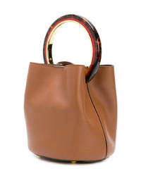 Светло-коричневая кожаная сумка-мешок от Marni