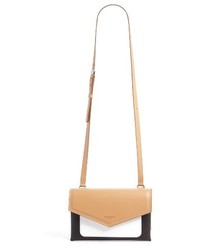 Светло-коричневая кожаная сумка с геометрическим рисунком