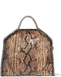 Женская светло-коричневая кожаная сумка с принтом от Stella McCartney