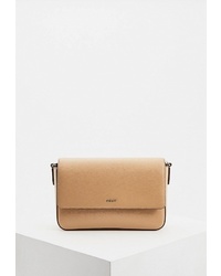 Светло-коричневая кожаная сумка через плечо от DKNY