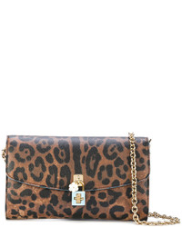 Светло-коричневая кожаная сумка через плечо от Dolce & Gabbana