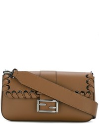 Светло-коричневая кожаная сумка через плечо от Fendi