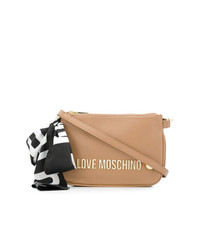 Светло-коричневая кожаная сумка через плечо от Love Moschino