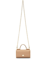 Женская светло-коричневая кожаная сумка от Dolce & Gabbana