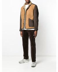 Мужская светло-коричневая короткая дубленка от YMC