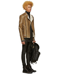 Мужская светло-коричневая косуха от Balmain