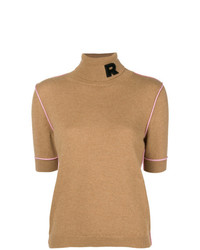 Женская светло-коричневая кофта с коротким рукавом от Rochas
