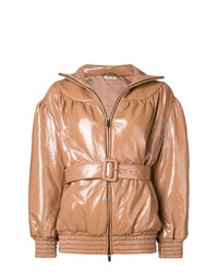 Женская светло-коричневая куртка-пуховик от Miu Miu