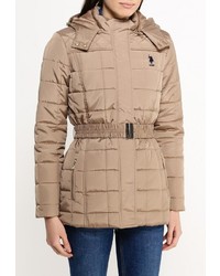 Женская светло-коричневая куртка-пуховик от U.S. Polo Assn.