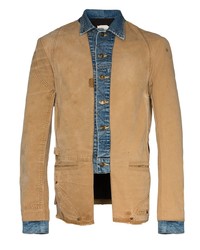 Мужская светло-коричневая куртка-рубашка от Greg Lauren