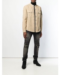 Мужская светло-коричневая куртка-рубашка от Balmain