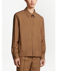 Мужская светло-коричневая куртка-рубашка от Zegna