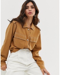 Женская светло-коричневая куртка-рубашка от Vila