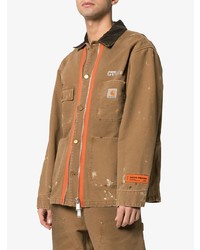 Светло-коричневая куртка с воротником и на пуговицах от Heron Preston