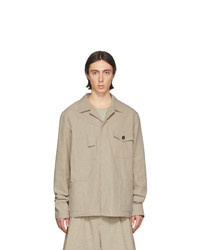 Мужская светло-коричневая льняная куртка-рубашка от Maison Margiela