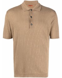 Мужская светло-коричневая льняная футболка-поло от Barena