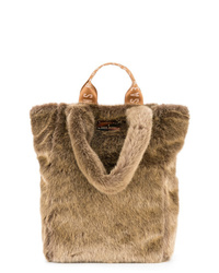 Светло-коричневая меховая большая сумка от Unreal Fur