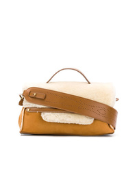 Светло-коричневая меховая сумка через плечо от Zanellato