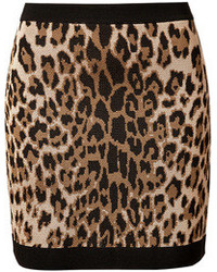 Светло-коричневая мини-юбка с леопардовым принтом