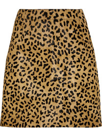 Светло-коричневая мини-юбка с леопардовым принтом от MCQ