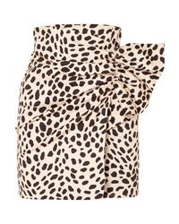 Светло-коричневая мини-юбка с леопардовым принтом от Silvia Tcherassi