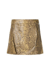 Светло-коричневая мини-юбка со змеиным рисунком