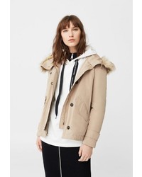 Женская светло-коричневая парка от Mango