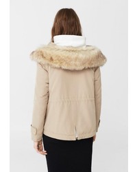 Женская светло-коричневая парка от Mango