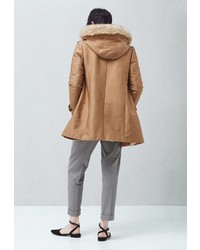 Женская светло-коричневая парка от Mango