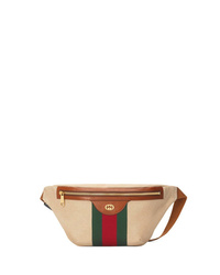 Мужская светло-коричневая поясная сумка из плотной ткани от Gucci