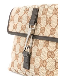 Светло-коричневая поясная сумка из плотной ткани от Gucci Vintage