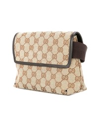 Светло-коричневая поясная сумка из плотной ткани от Gucci Vintage