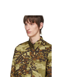 Мужская светло-коричневая рубашка с длинным рукавом с камуфляжным принтом от Givenchy