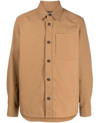 Мужская светло-коричневая рубашка с длинным рукавом от A.P.C.