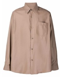 Мужская светло-коричневая рубашка с длинным рукавом от Ami Paris