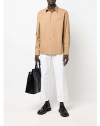 Мужская светло-коричневая рубашка с длинным рукавом от Bottega Veneta