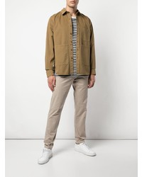 Мужская светло-коричневая рубашка с длинным рукавом от Aspesi