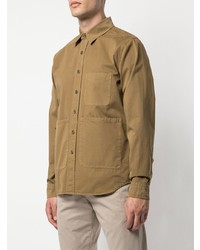 Мужская светло-коричневая рубашка с длинным рукавом от Aspesi