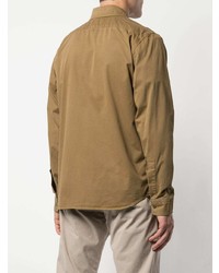 Мужская светло-коричневая рубашка с длинным рукавом от Aspesi