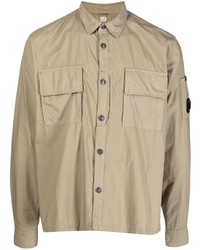 Мужская светло-коричневая рубашка с длинным рукавом от C.P. Company
