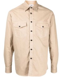 Мужская светло-коричневая рубашка с длинным рукавом от Dunhill