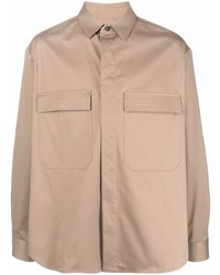 Мужская светло-коричневая рубашка с длинным рукавом от Giorgio Armani