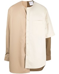 Мужская светло-коричневая рубашка с длинным рукавом от Hed Mayner