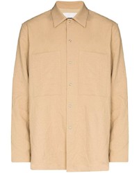 Мужская светло-коричневая рубашка с длинным рукавом от Jil Sander