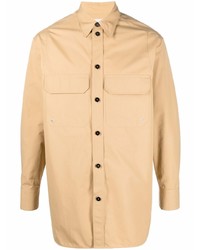 Мужская светло-коричневая рубашка с длинным рукавом от Jil Sander