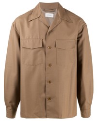 Мужская светло-коричневая рубашка с длинным рукавом от Lemaire